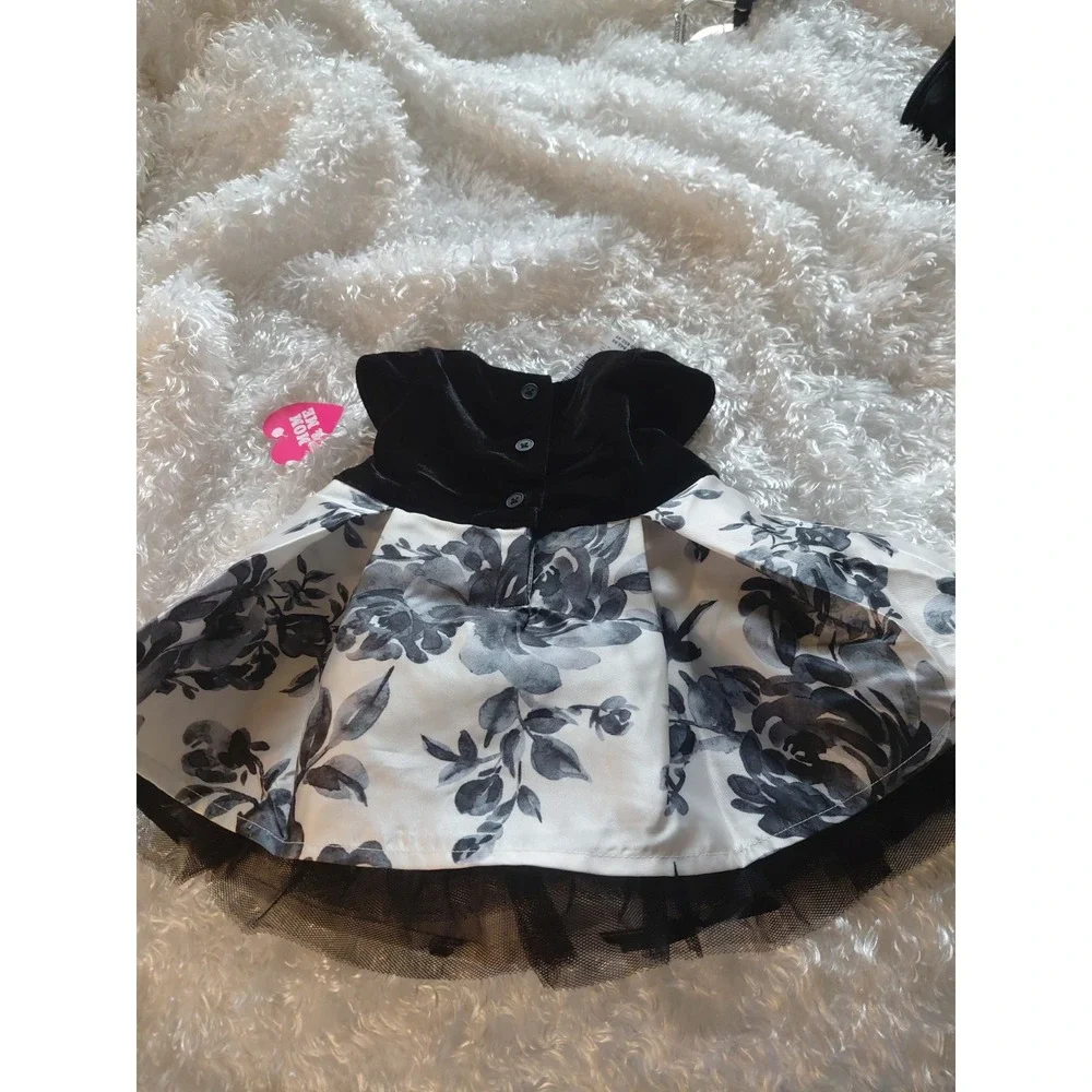 Children's Place Girls Floral Tulle Bow Dress Cap Sleeve 0-3 Mths Org $42 NWT